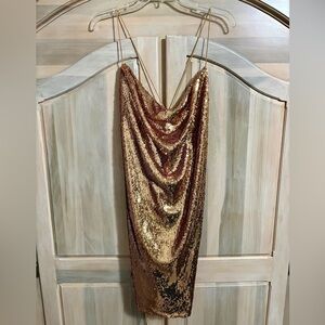 ASOS Gold Sequin Party Dress | size 14 | like new